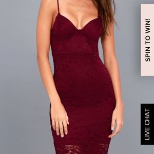 Lulu Burgundy Lace Dress
